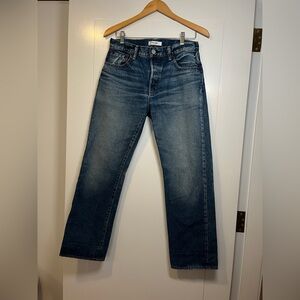 Moussy Washed Dark Blue Slim-Straight Jeans